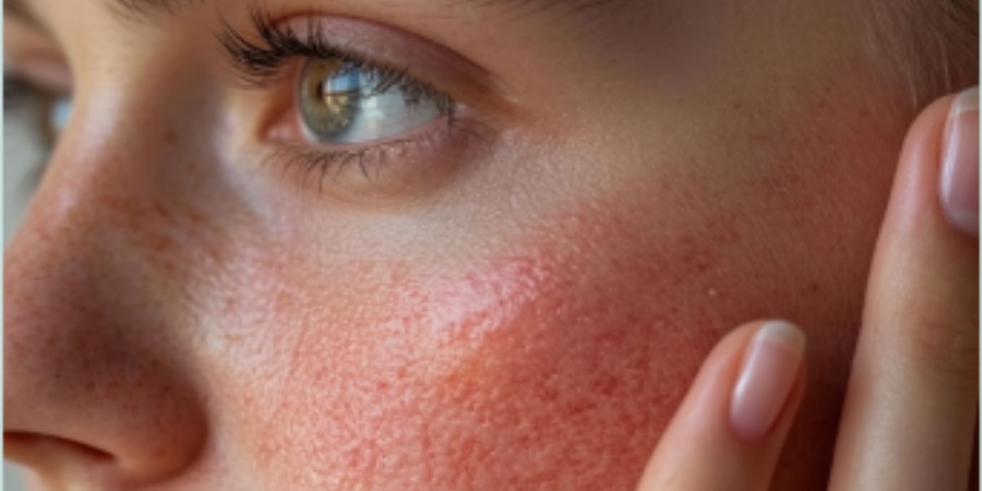 Enrojecimiento facial y sensibilidad en la piel por rosácea